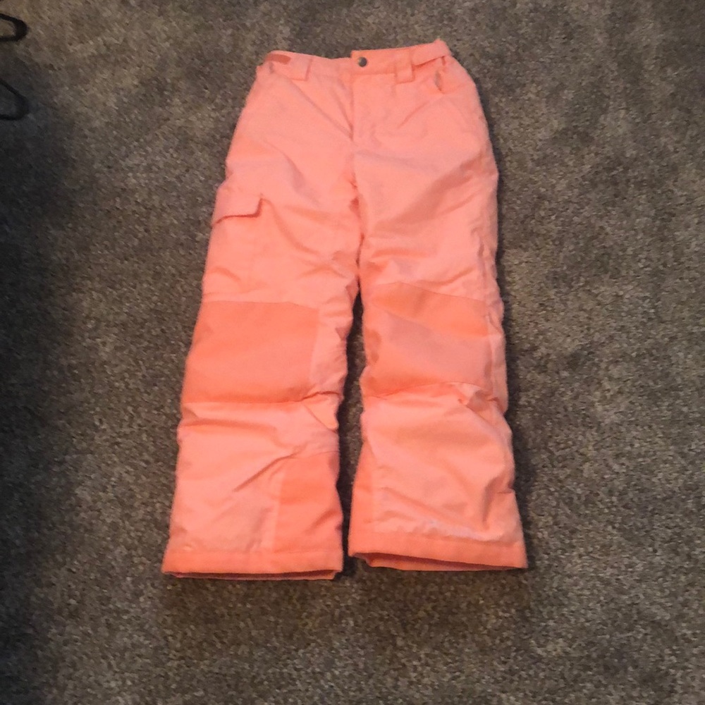 Adjustable pink colombian snow pants worn 1 time